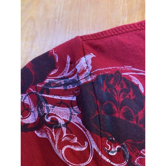 Vintage Y2K Crash And Burn Emo Mcbling Tattoo Alt Studded Mall Punk T Shirt Sz S - Picture 6 of 8